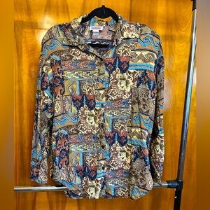 Jeri Marque vintage Women’s Long Sleeve by C’com Sportswear. 100% Rayon. Size 16